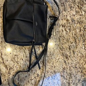 NWT Vince Camuto crossbody.100% pebbled leather. Black